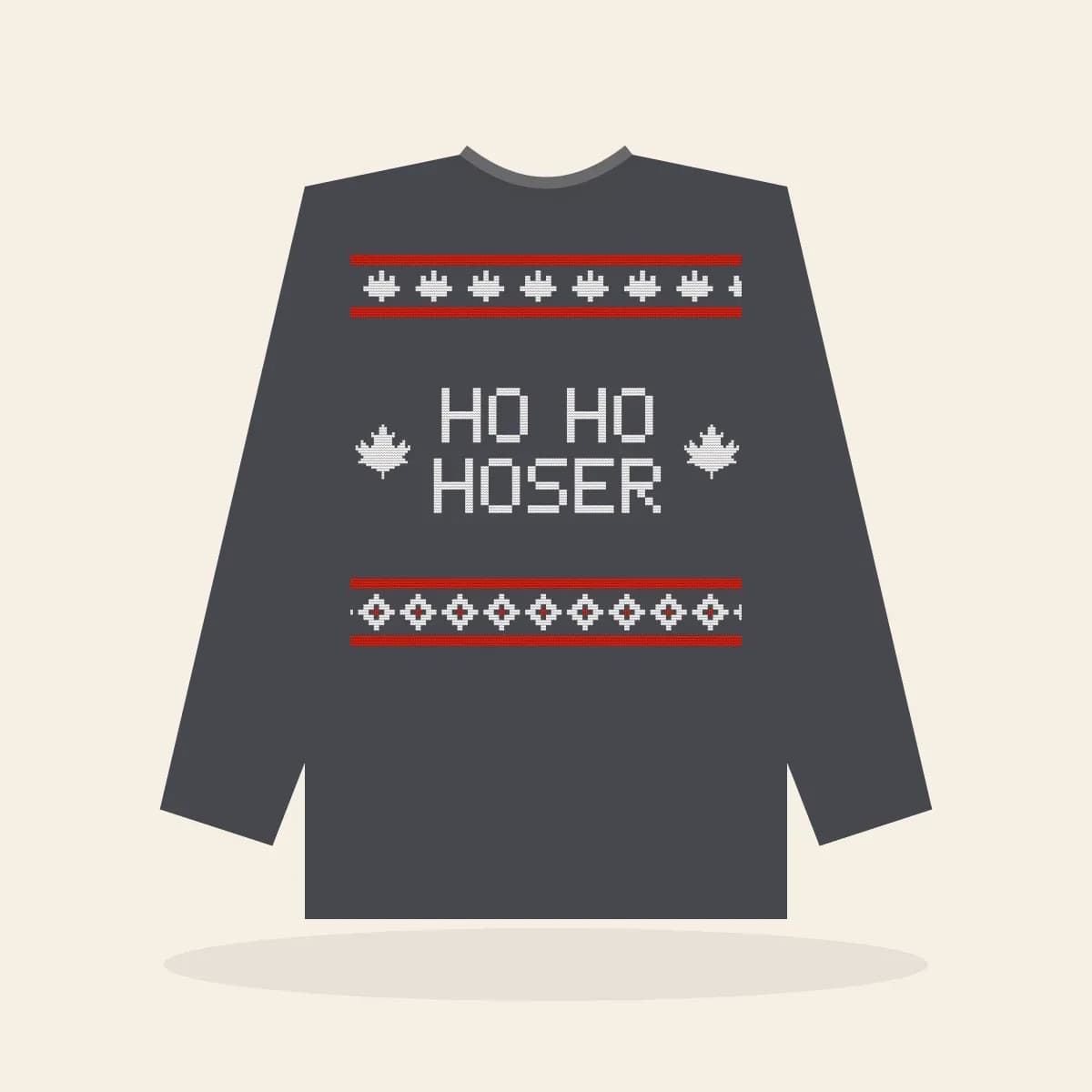 Ho Ho Hoser Printed Sweatshirt (Cabin Charcoal): Ho Ho Hoser ugly Christmas print in charcoal with white and red