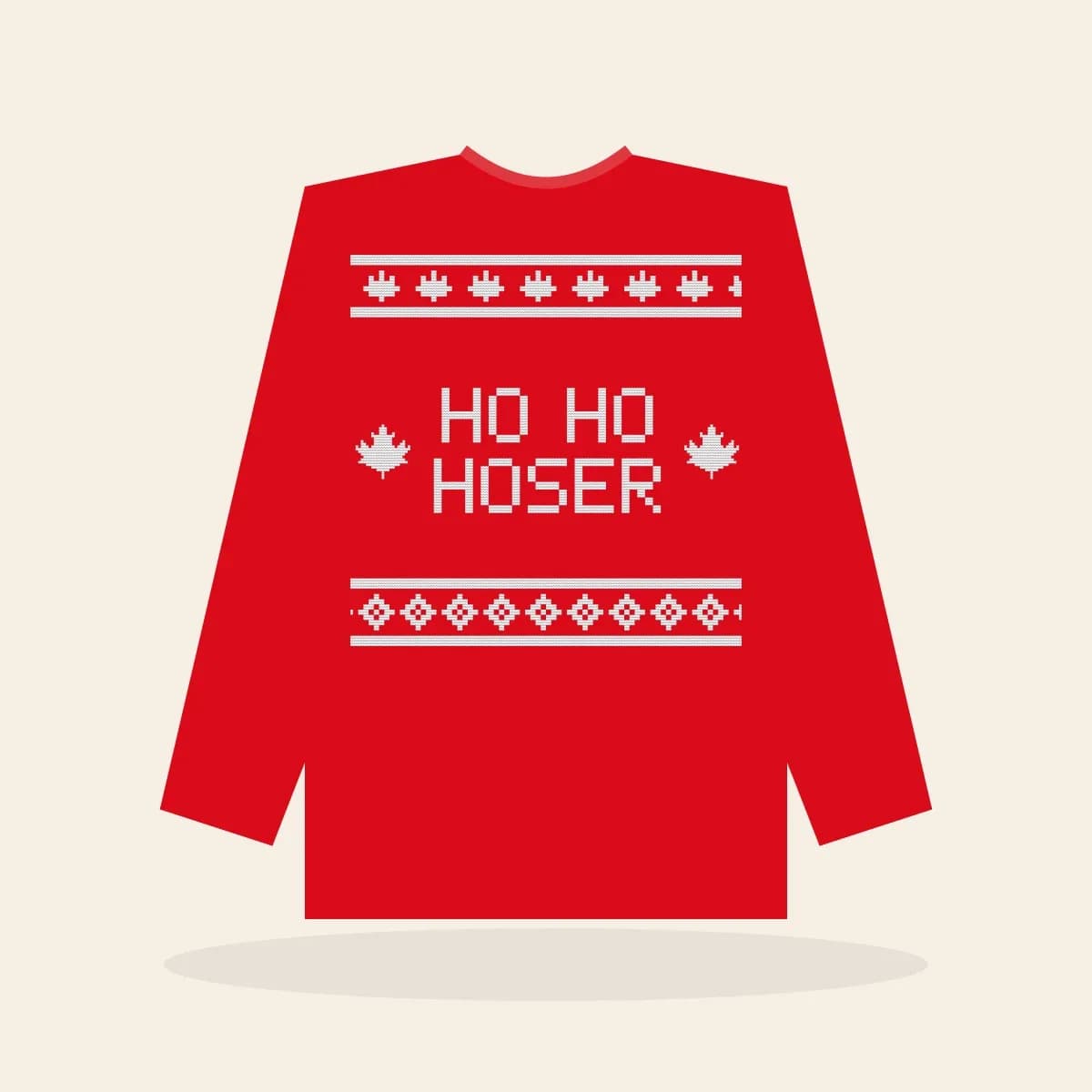 Ho Ho Hoser Printed Sweatshirt (True North): Ho Ho Hoser ugly Christmas print in red and white