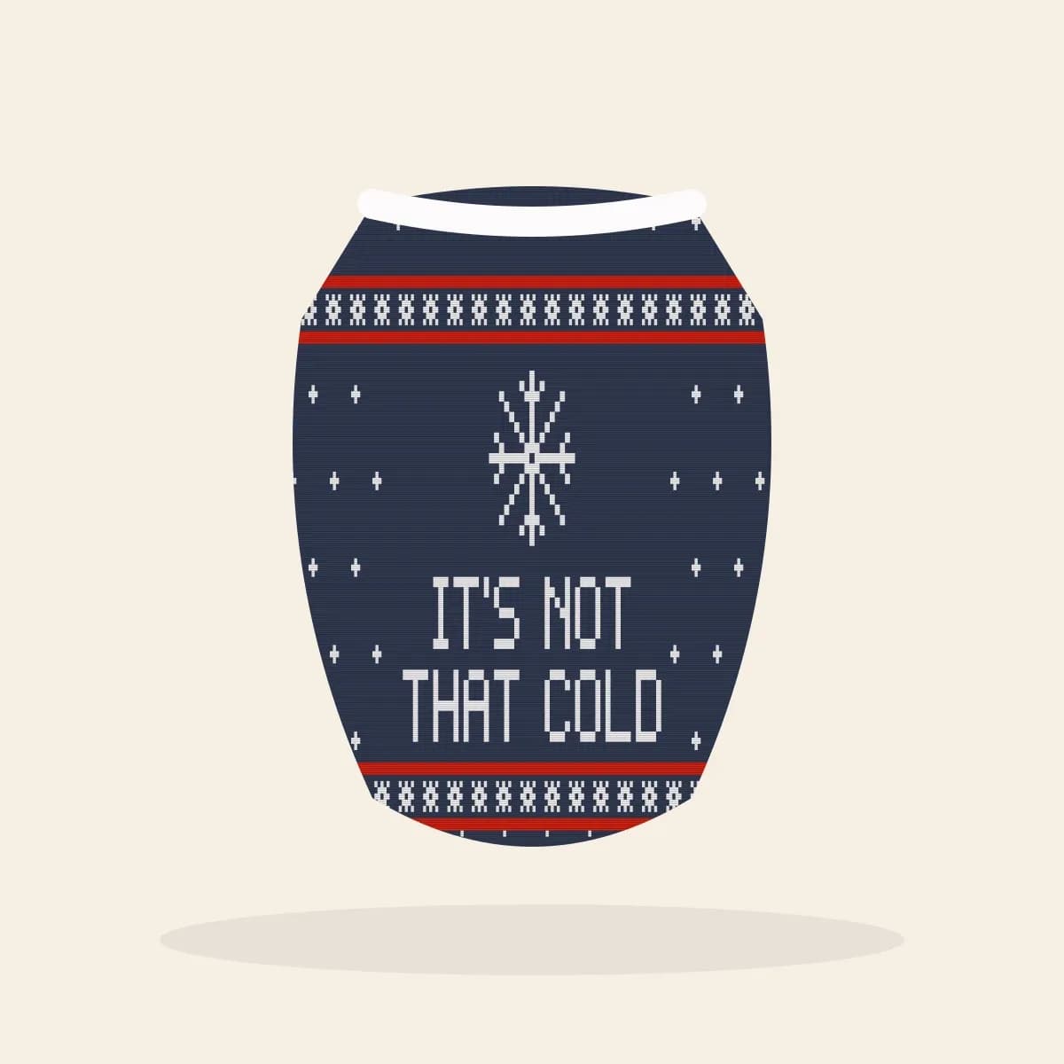 It’s Not That Cold Knitted Dog Sweater (Midnight Navy): It’s Not That Cold ugly Christmas knit in navy with white and red