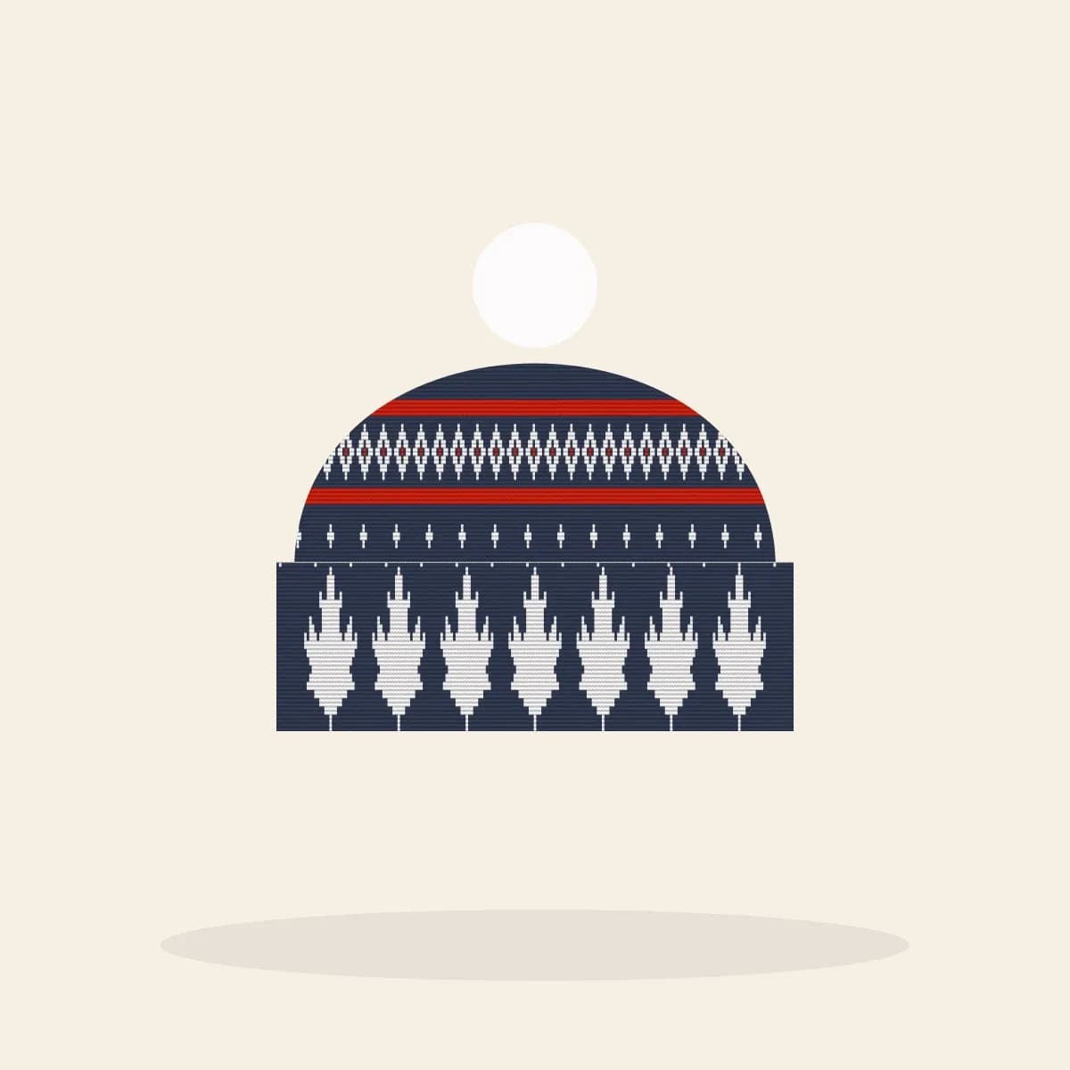 Joyeux Noël, Eh Knitted Toque (Midnight Navy): Joyeux Noël, Eh ugly Christmas knit in navy with white and red