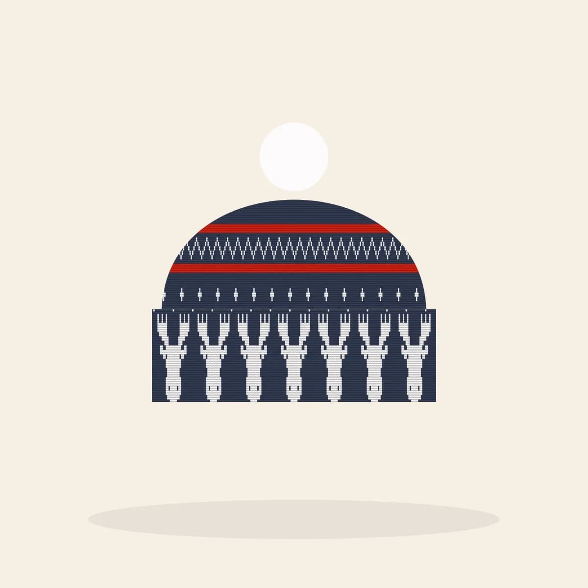 Merry Christmas, Eh Knitted Toque (Midnight Navy): Merry Christmas, Eh ugly Christmas knit in navy with white and red