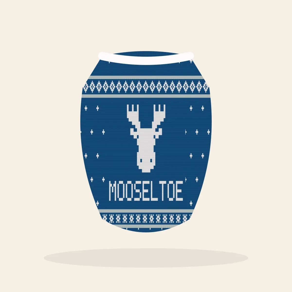 Mooseltoe Knitted Dog Sweater (Frosty Blue): Mooseltoe ugly Christmas knit in blue with white and ice