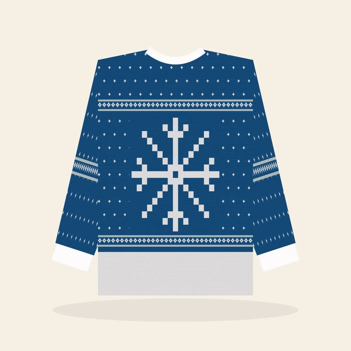 Nordic Snowflake All-Over Print Sweatshirt (Frosty Blue): Nordic Snowflake ugly Christmas print in blue with white and ice