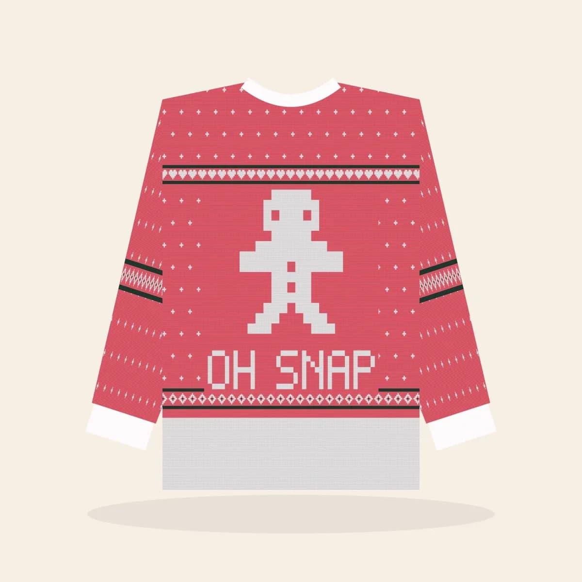 Oh Snap All-Over Print Sweatshirt (Candy Pink): Oh Snap ugly Christmas print in hot pink with white and green