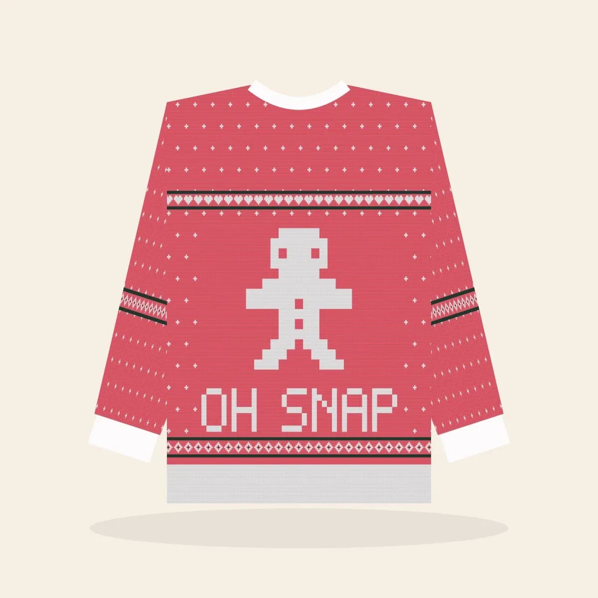 Oh Snap Kids Knitted Sweater (Candy Pink): Oh Snap ugly Christmas knit in hot pink with white and green