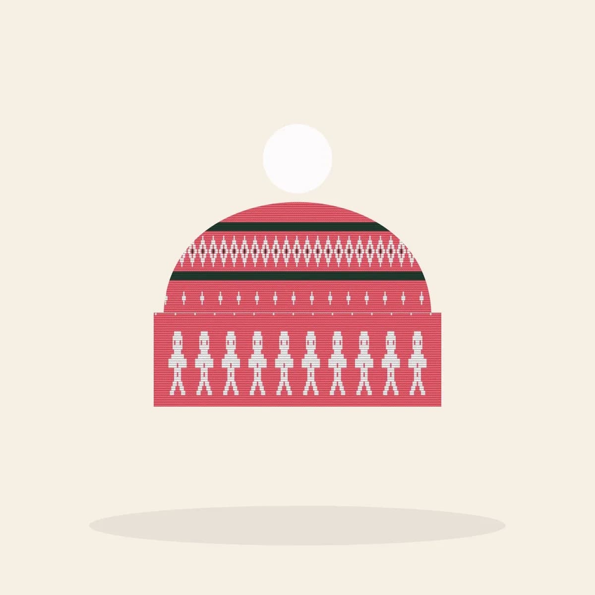 Oh Snap Knitted Toque (Candy Pink): Oh Snap ugly Christmas knit in hot pink with white and green